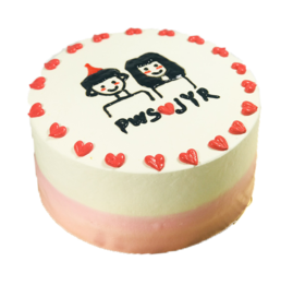 【简约蛋糕】手绘情侣-设计满分的手绘情侣生日蛋糕