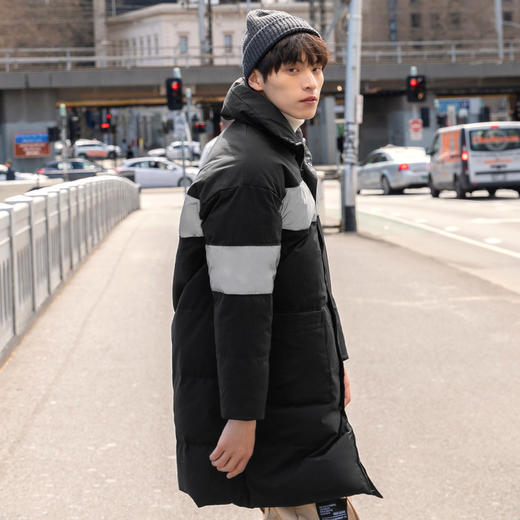gxg.jeans男装保暖加厚羽绒服 外套休闲工装撞色中长款时尚羽绒服 商品图1