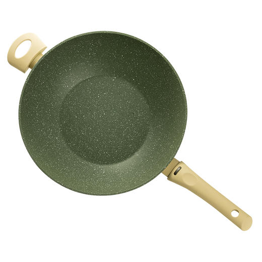 意悠芙rossosfera健康绿二代32cm中式炒锅赠铲微压盖碳钢蒸格
