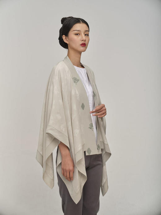 【皇锦】敦煌几何树纹提花罗·披肩 商品图1