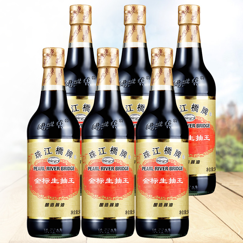 珠江桥牌 金标生抽王500mlX6瓶