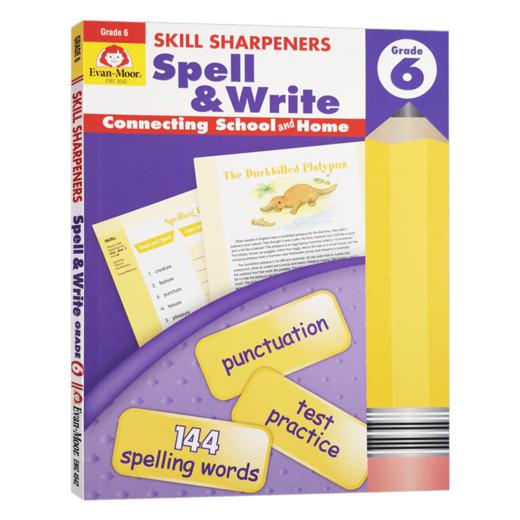 技能铅笔刀 拼写练习册 六年级 英文原版 Skill Sharpeners Spell Write Grade 6 美国加州小学教辅 英文版 进口原版英语书籍 商品图0