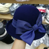 BL-秋冬季羊毛呢女士气质渔夫帽蝴蝶结毛球遮阳帽宴会帽子 商品缩略图3