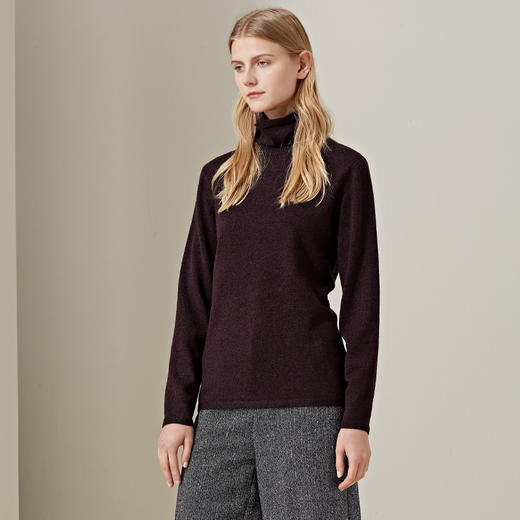 羊绒世家2020早春新款女士高领100%山羊绒衫修身内搭保暖针织毛衣 商品图1