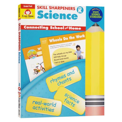 技能铅笔刀 科学练习册 幼儿园小中班 英文原版 Skill Sharpeners Science Grade PreK 美国加州教辅 英文版进口原版英语书籍 商品图0