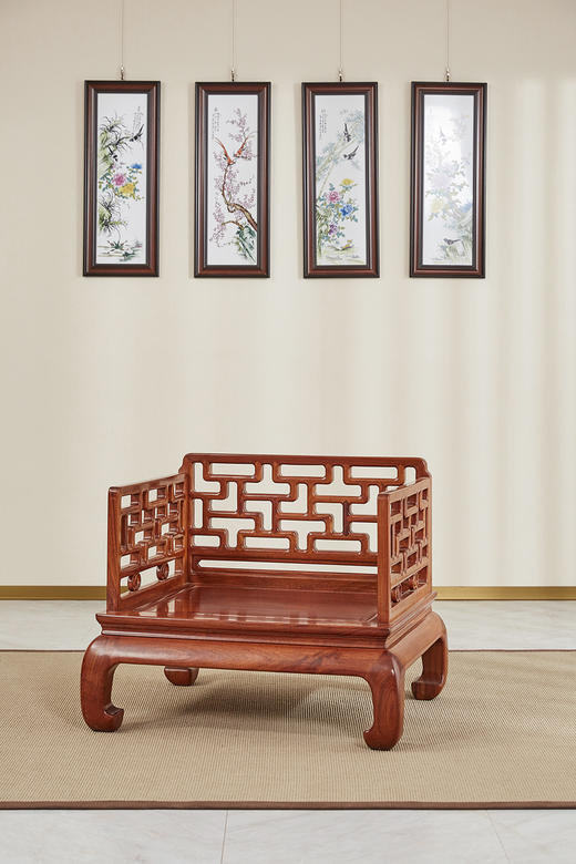 红桥红  家具严选  缅甸花梨（大果紫檀）  【弯腿 曲尺沙发 八件套】 商品图6