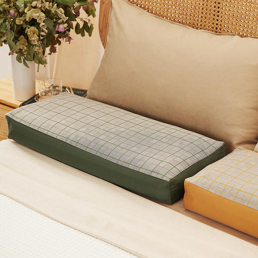荞麦壳长方形枕格纹棉布荞麦枕 商品图2