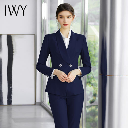 IWY/藏青色职业西装套装商务办公时尚气质通勤高端售楼部销售正装 CP947 商品图3