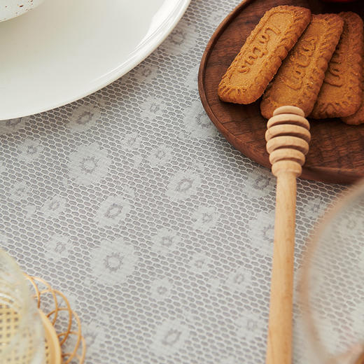 浅灰扶桑花方桌布餐桌布艺 商品图3