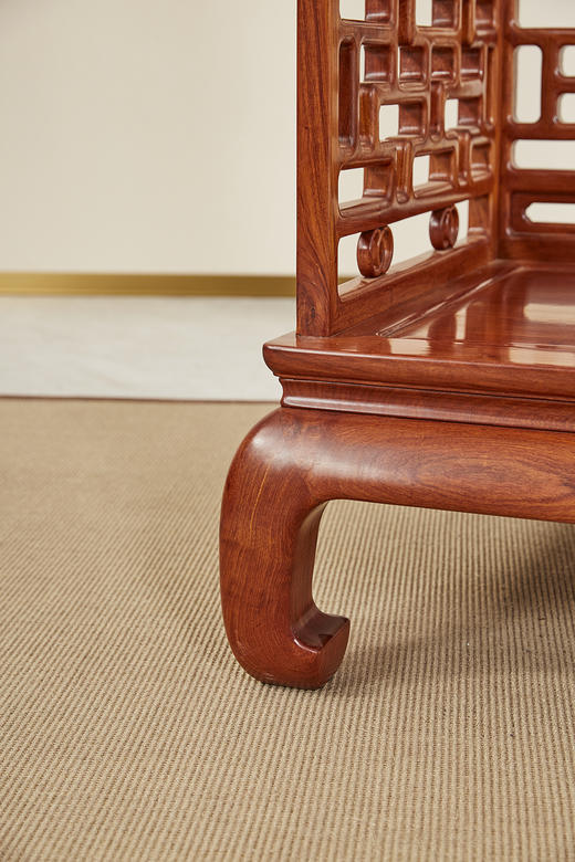 红桥红  家具严选  缅甸花梨（大果紫檀）  【弯腿 曲尺沙发 八件套】 商品图7