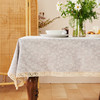 浅灰扶桑花方桌布餐桌布艺 商品缩略图0