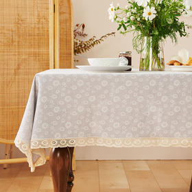 浅灰扶桑花方桌布餐桌布艺