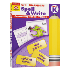 技能铅笔刀 拼写练习册 幼儿园小中班 英文原版 Skill Sharpeners Spell Write Grade PreK 美国加州教辅 英文版进口英语书籍
