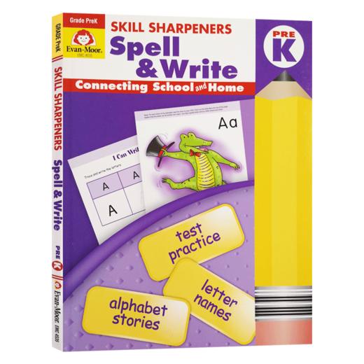技能铅笔刀 拼写练习册 幼儿园小中班 英文原版 Skill Sharpeners Spell Write Grade PreK 美国加州教辅 英文版进口英语书籍 商品图0