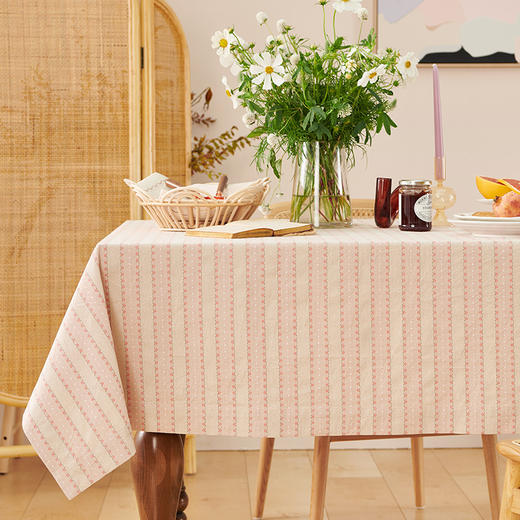 方桌布餐桌布艺复古立体条纹桌布