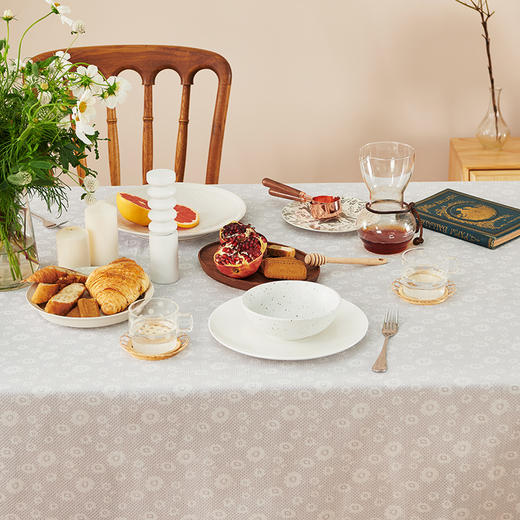 浅灰扶桑花方桌布餐桌布艺 商品图2
