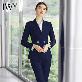 IWY/藏青色职业西装套装商务办公时尚气质通勤高端售楼部销售正装 CP947
