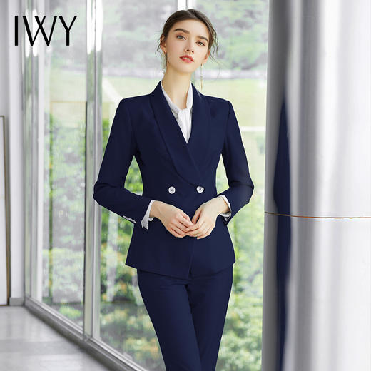 IWY/藏青色职业西装套装商务办公时尚气质通勤高端售楼部销售正装 CP947 商品图0