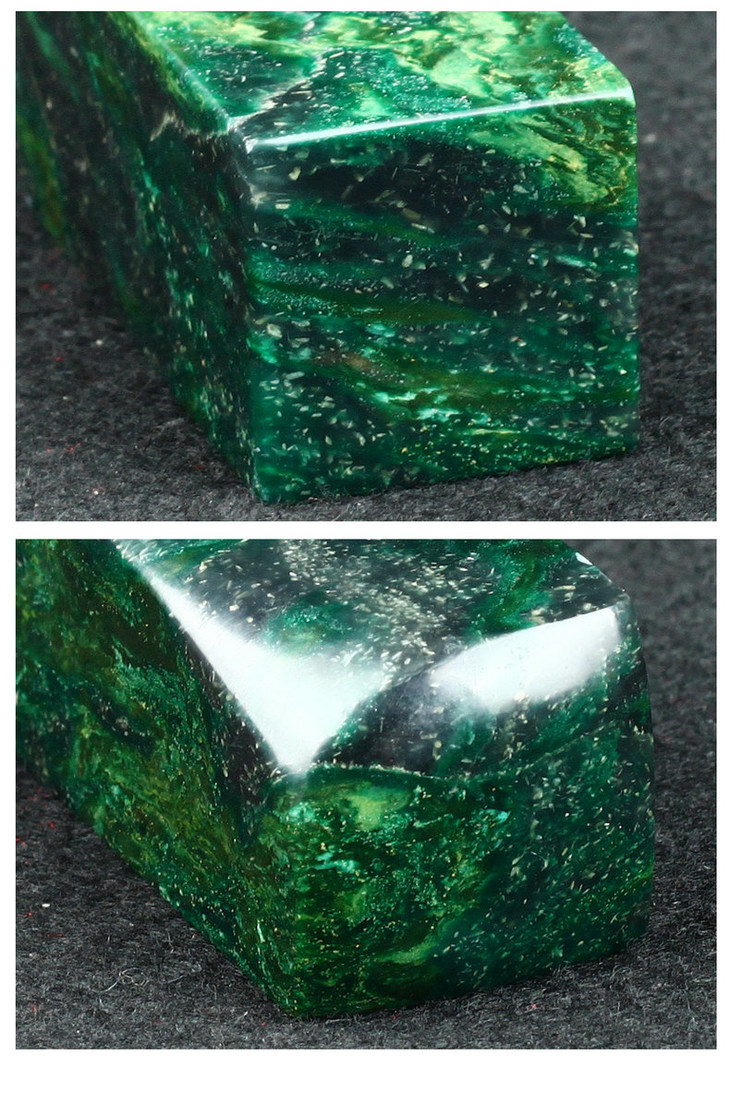 金石印坊广东孔雀绿斜头方章242559mmjpysgs009962