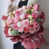 【熏风暖暖】9支粉玫瑰6支康乃馨桔梗花混搭花束 商品缩略图0