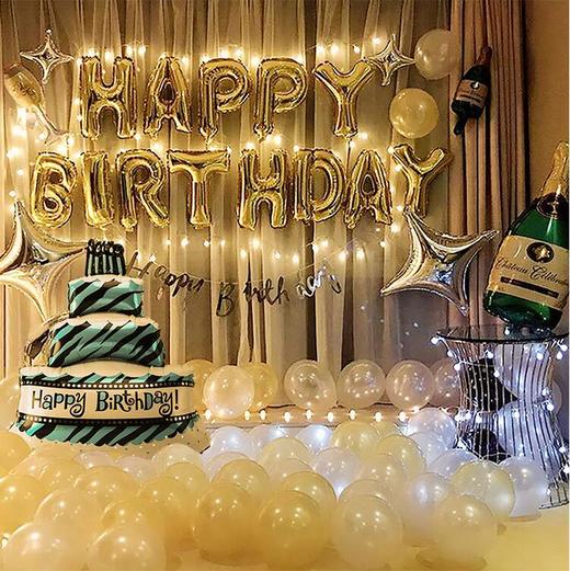 生日派对｜生日装饰气球周岁布置套餐ktv派对装饰派对快乐网红铝膜字母 商品图2