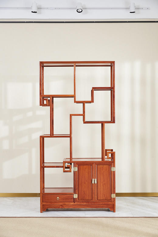 红桥红  家具严选  缅甸花梨（大果紫檀）  【198明式带柜门博古架】 商品图3