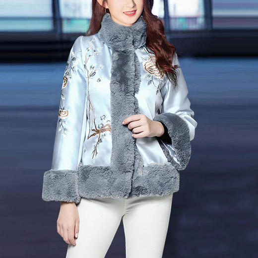 ANM-中国风重工刺绣短款年轻款加厚保暖上衣旗袍棉袄 商品图2