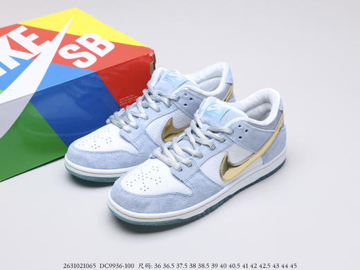 耐克Sean Cliver x Nike SB Dunk Low冰雪奇缘 雪花联名本次采用了液态金色 Swoosh 商品图1