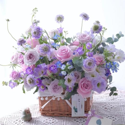 《甜蜜发酵》-紫色系花篮 商品图0