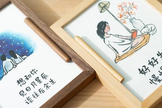 小林漫画桌面摆件宣纸装饰画 “等一朵花开”，”好好生活“等 商品图3