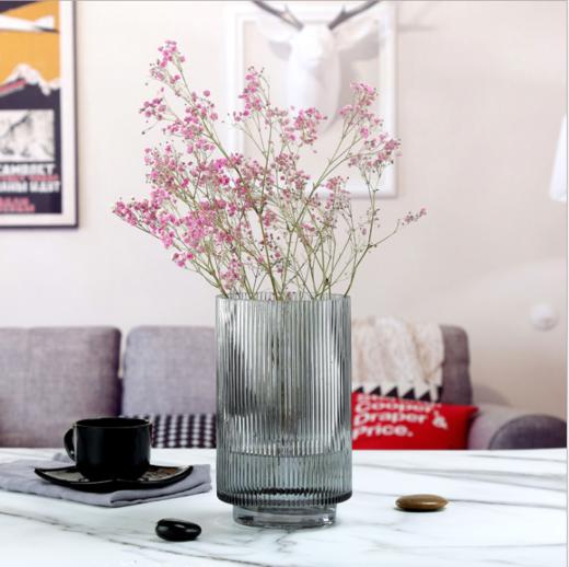 北欧轻奢描金竖纹玻璃花瓶-1220竖条 商品图3