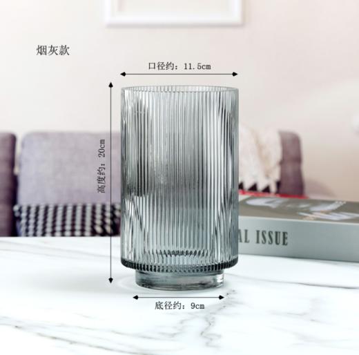 北欧轻奢描金竖纹玻璃花瓶-1220竖条 商品图4