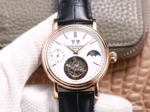 AX百达fei丽大日历GMT陀飞轮腕表，直径42mm，厚度12.5mm，男士腕表，皮表带，手动陀飞轮机芯，透底 商品图0