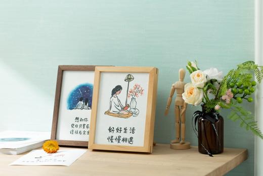 小林漫画桌面摆件宣纸装饰画 “等一朵花开”，”好好生活“等 商品图2