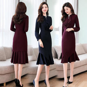 WZNH-MLJL8962新款气质修身中长款显瘦鱼尾裙