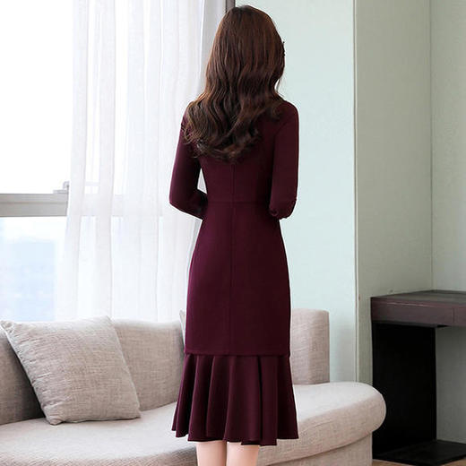 WZNH-MLJL8962新款气质修身中长款显瘦鱼尾裙 商品图4