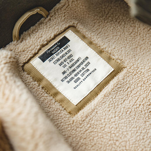 工装优选 美式复古M1942坦克服夹克军事风立领卡其外套男冬 商品图3