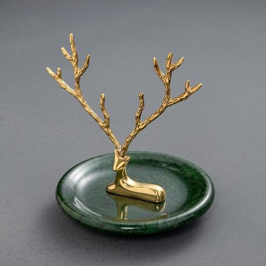 铜鹿摆盘 铜+大理石 轻奢客厅茶几梳妆台摆件 时尚 精美 商品图3