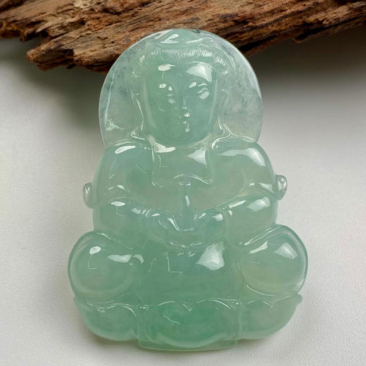 派瑞翡翠 翡翠观音 糯种 绿色 商品图0