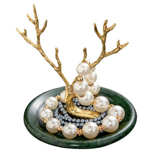 铜鹿摆盘 铜+大理石 轻奢客厅茶几梳妆台摆件 时尚 精美 商品图4