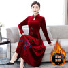 AHM-myf8961改良旗袍加绒加厚金丝绒复古连衣裙 商品缩略图2