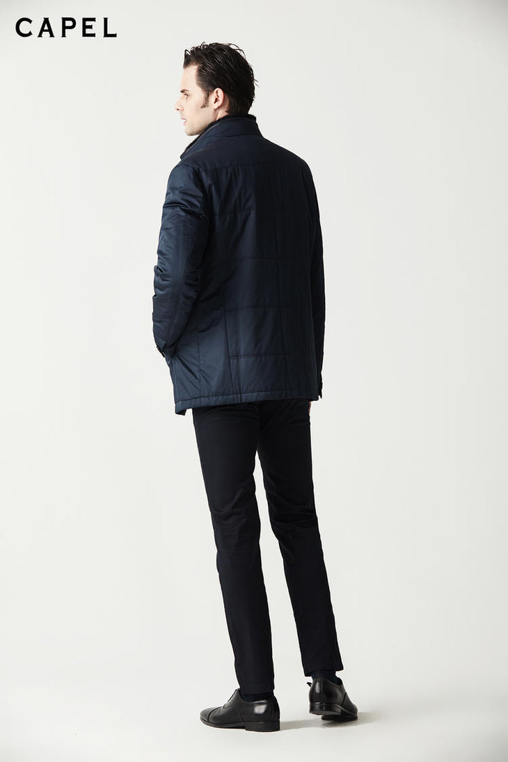 capel卡博尔男装商务立领水貂尼克服kz2618