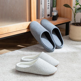 日式无印拖鞋秋冬保暖棉拖鞋良品情侣家居拖鞋 斜纹布外贸