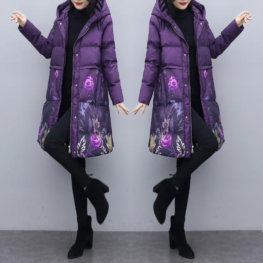 WZNH-XX2592印花加厚棉服棉衣女加肥加大码棉袄 商品图2