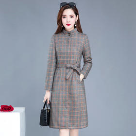 WE-XT-20185 加厚时尚中长款气质修身显瘦风衣外套女2020秋冬新款