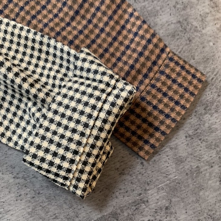 秋冬格纹面料复古韩版百搭衬衣