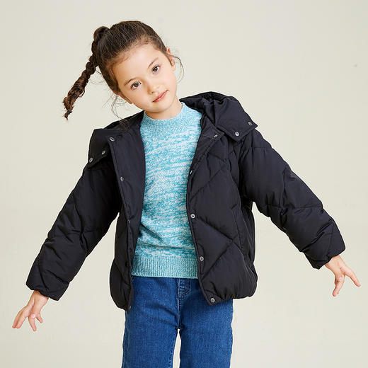 METTE童装90白鹅绒羽绒服2020秋冬新品中大童女宝连帽保暖外套 商品图3