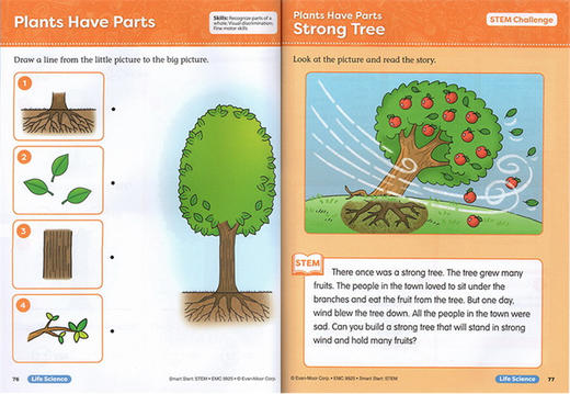 聪慧启蒙系列 核心素养教育科学练习册 幼儿园小中班 英文原版 Smart Start STEM Grade PreK 美国加州英语教辅 英文版书籍 商品图1