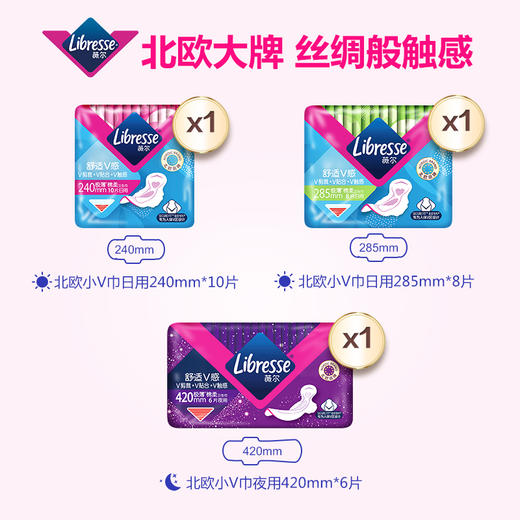【生活家专享】Libresse薇尔V感卫生巾日夜套组共24片装 商品图1