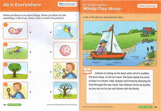 聪慧启蒙系列 核心素养教育科学练习册 幼儿园小中班 英文原版 Smart Start STEM Grade PreK 美国加州英语教辅 英文版书籍 商品图2